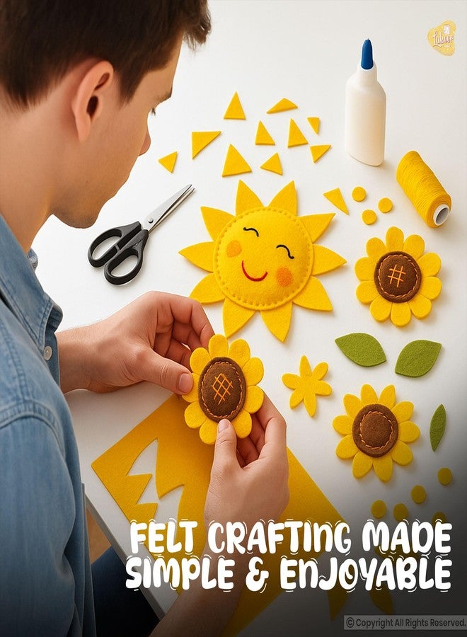 Lakeer A4 Felt Sheets 29.7cm X 21cm Set 10 Mango Yellow Color Felt Sheets Stiff Fabric Hard Squares Craft Felt 1mm Thickness for Kids School DIY Crafting Project - Image 5